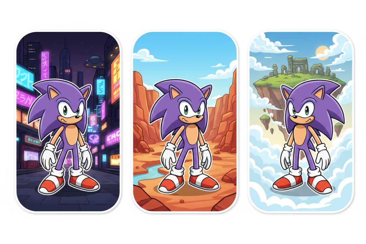 Opciones de personalización en el Creador de Personajes OC de Sonic