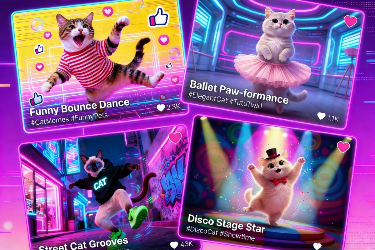 generating all kinds of cat dancing for fun