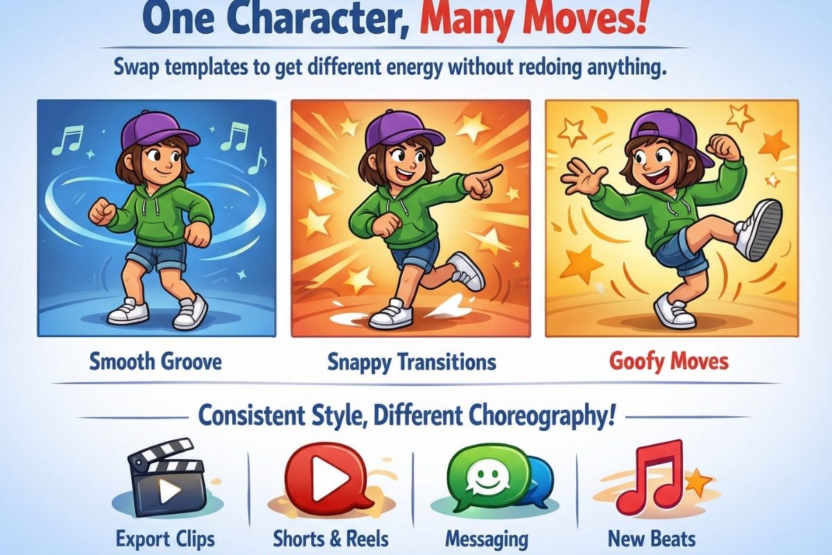 easily to generator all kinds of dance moves