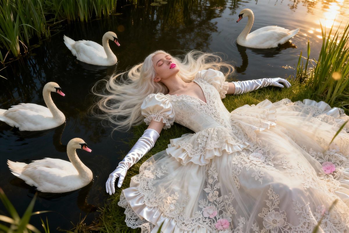 eye-attracting image of a woman in the lake
