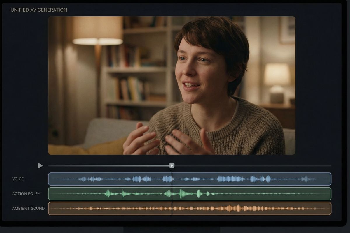 Unified audio-visual generation with perfectly synced motion, voice, and sound layers