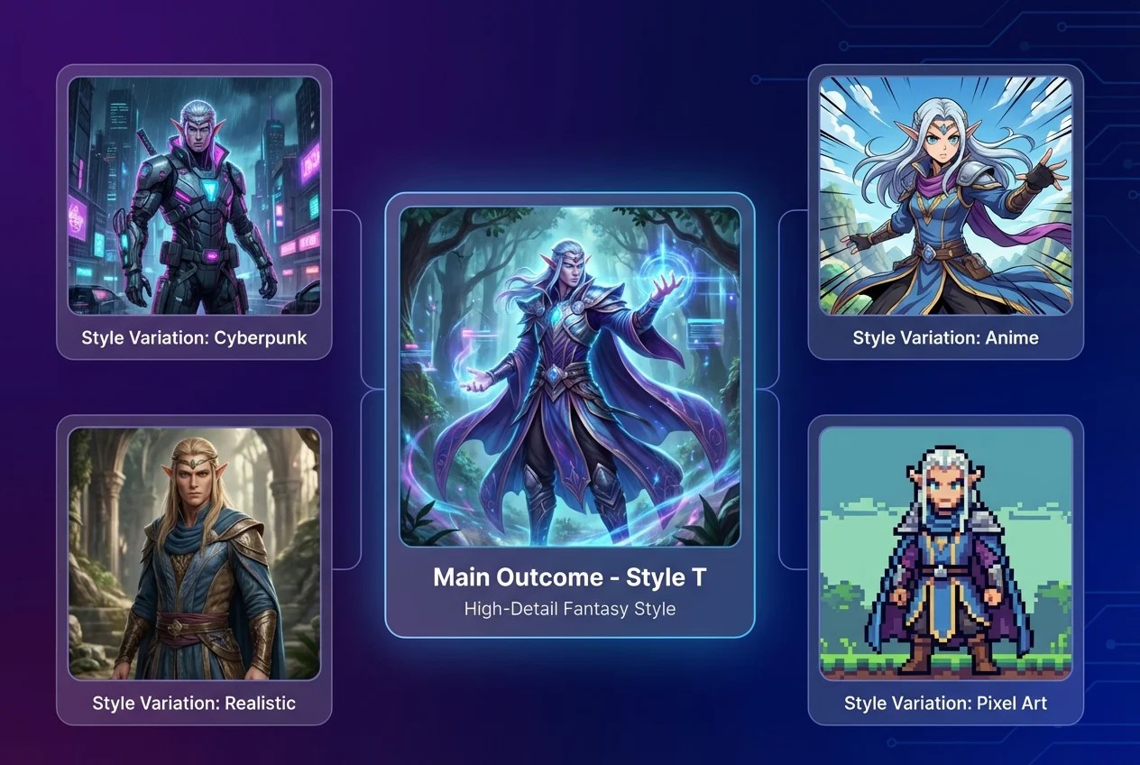 AI 角色生成器可以为您的创作提供多种风格