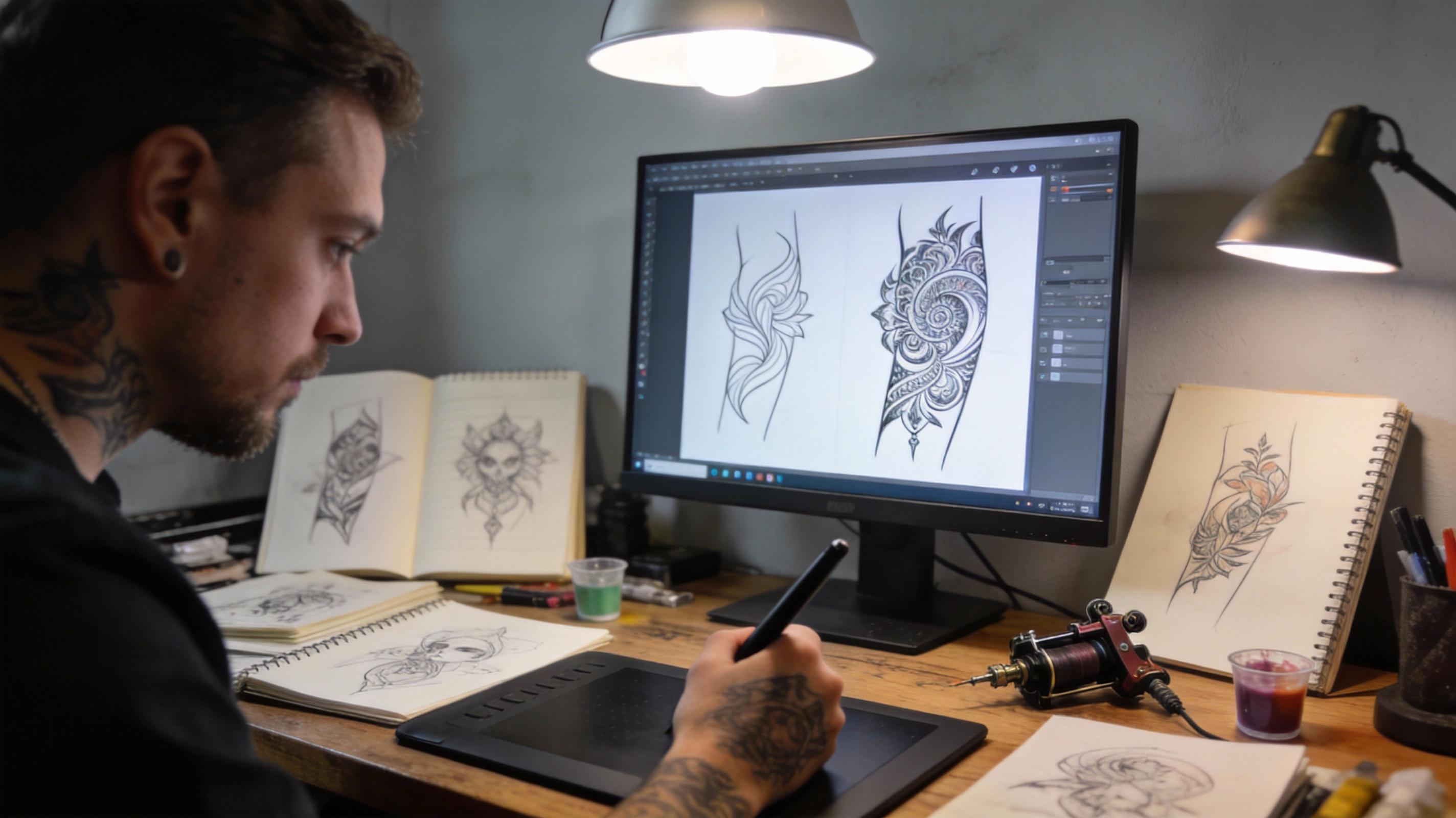 The AI tattoo generator give the artists free tools to design their work.
