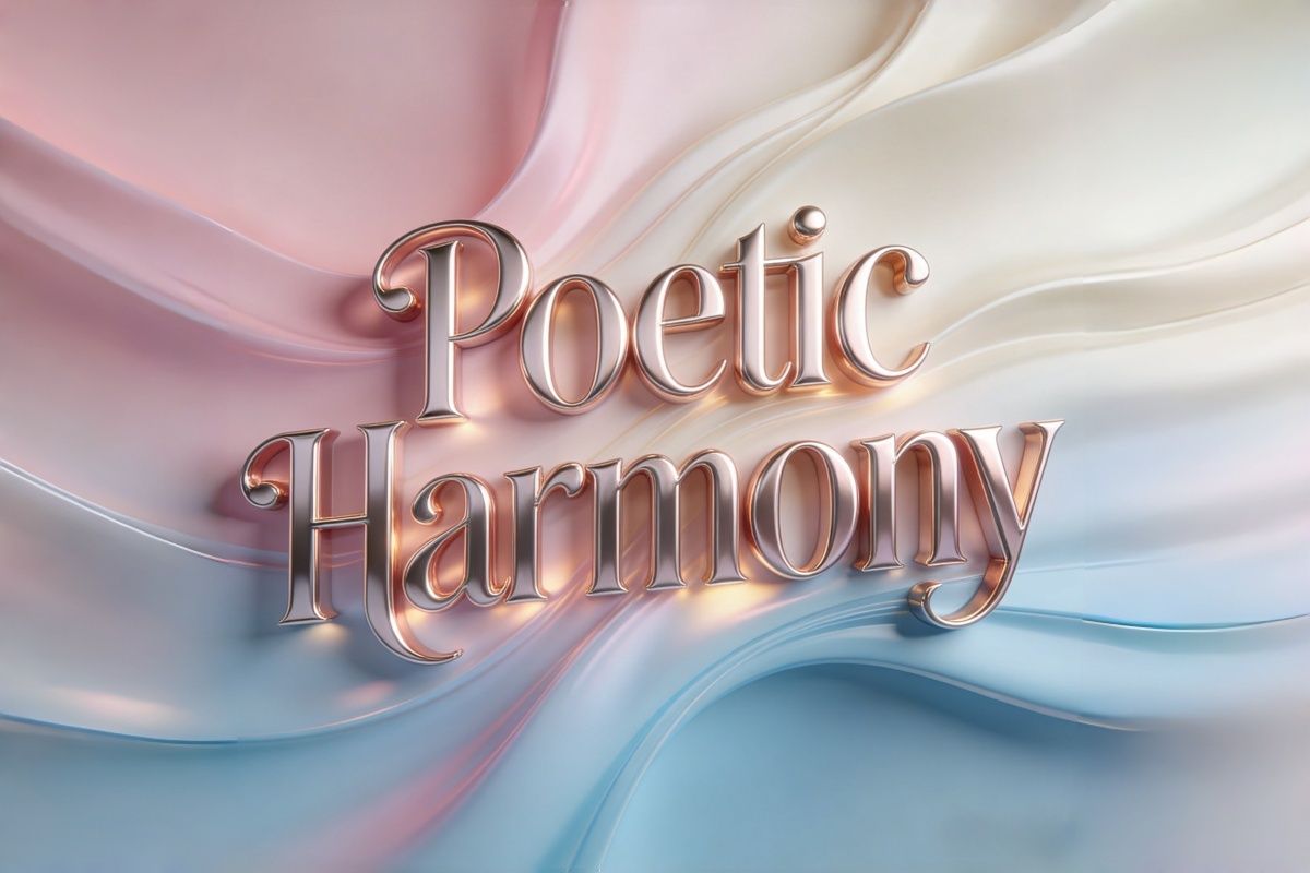Metallic texture 3D text