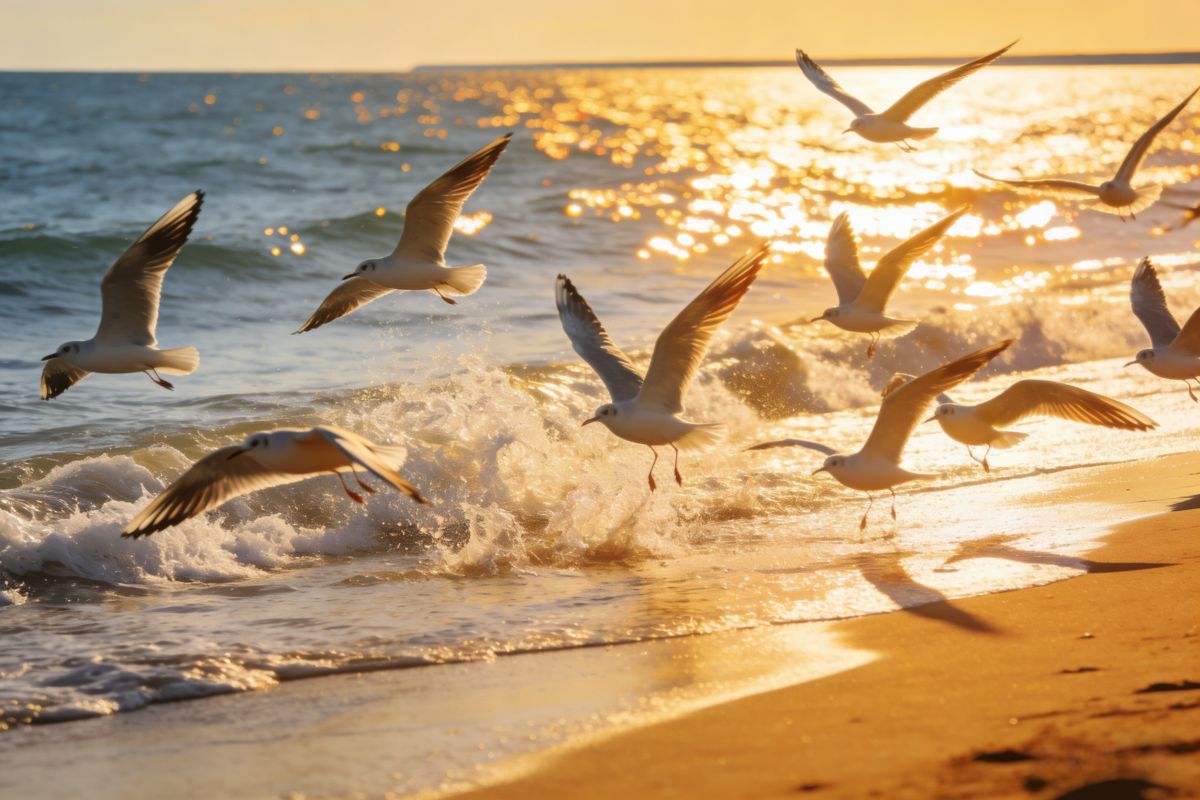 sunset by the sea