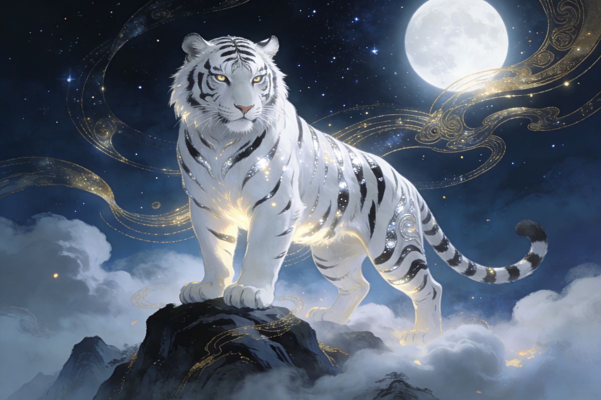 Domineering white tiger