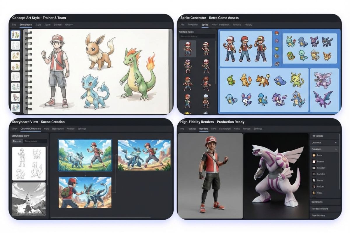 Bring Pokemon trainer OCs and original creatures to life for fan art, social media, and storytelling.