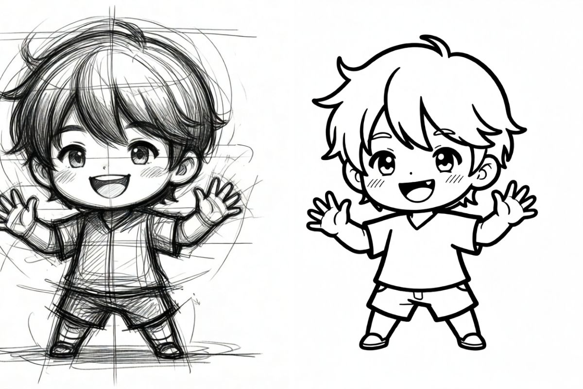 Sketch Simplification before and after