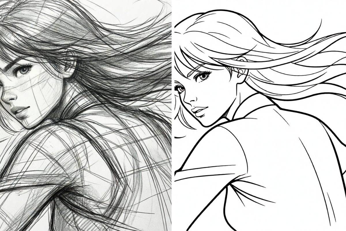 AI sketch simplification generator