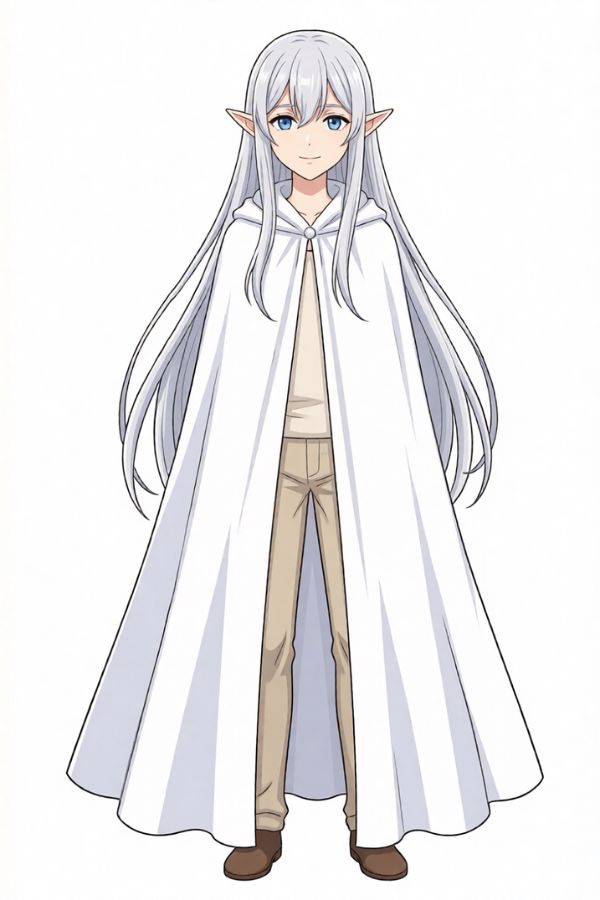 不朽的精靈魔法師,她的寂靜如同雪地。飄逸的長袍低語著古老秘密,平靜的雙眼蘊藏無限魔力。