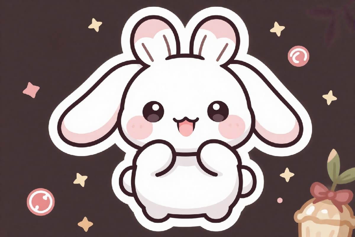sticker chibi conejo lindo