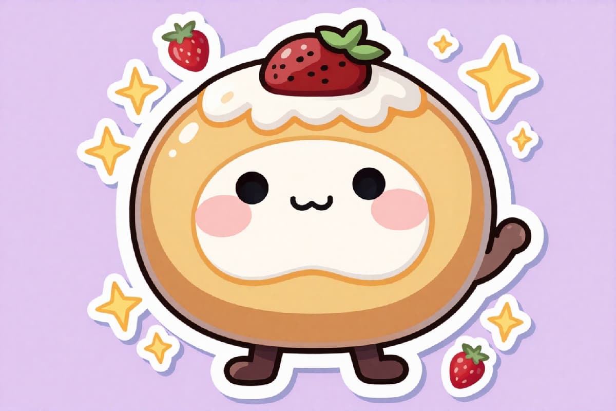 sticker chibi comida linda