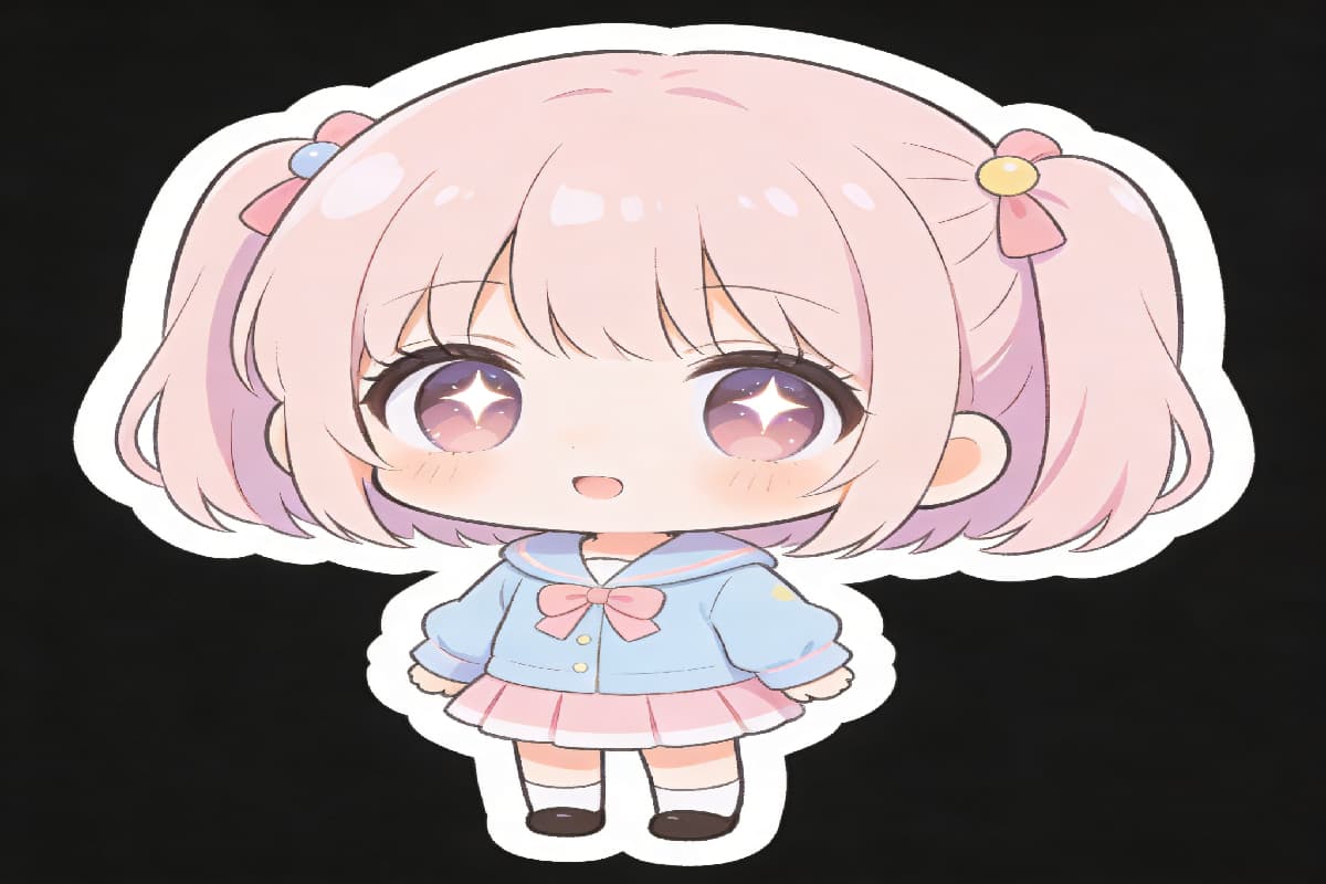 sticker chibi chica linda