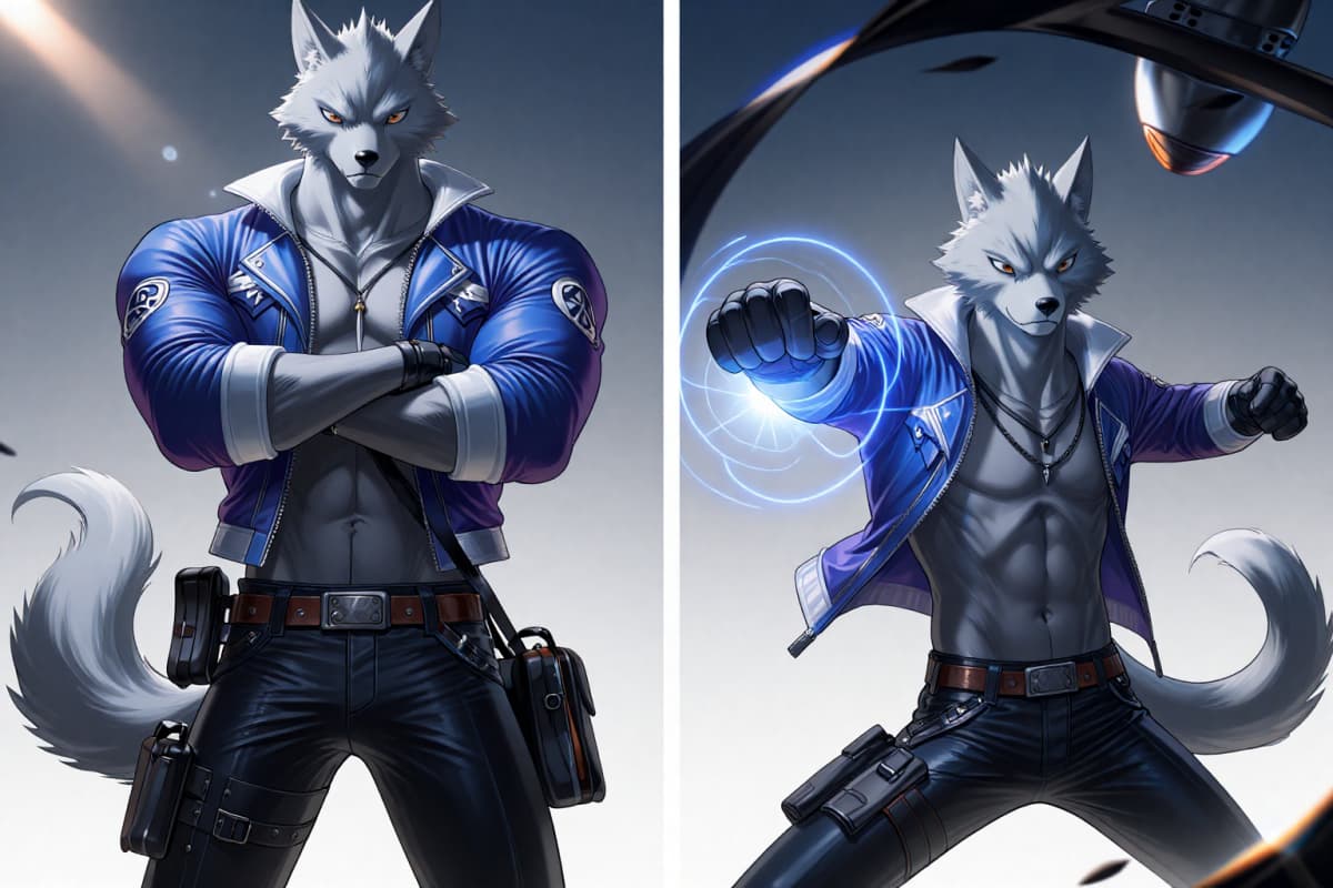 Anthropomorphic gray wolf OC