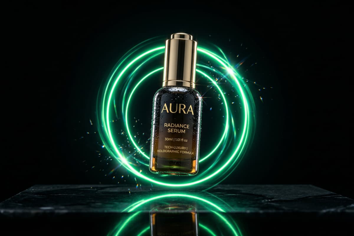 neon levitating product shot