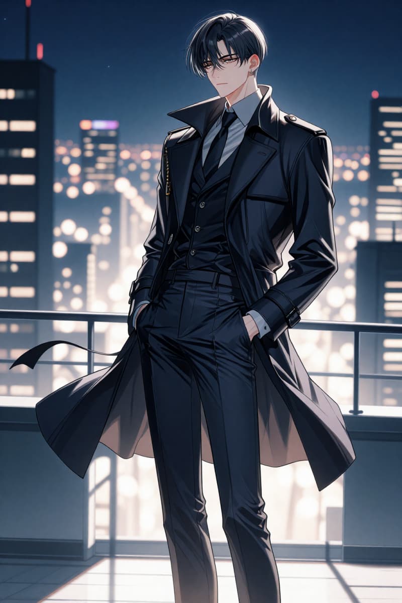 a tall cold-faced young man