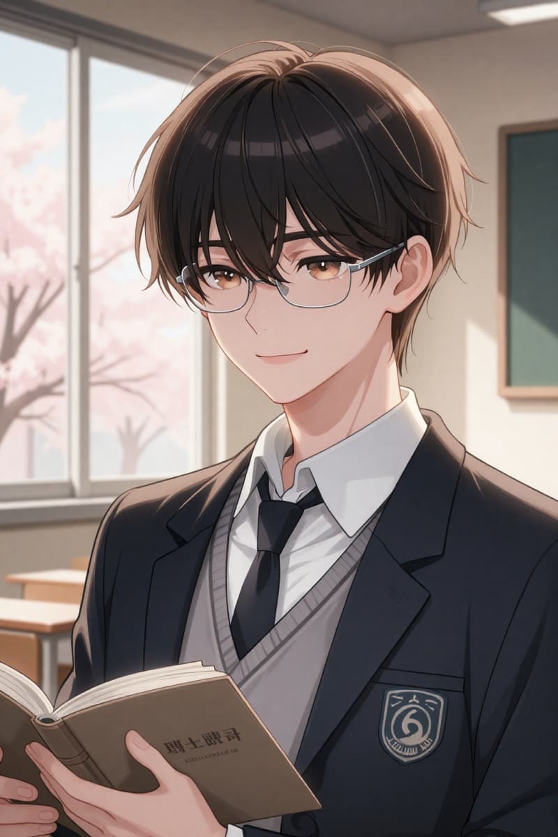 a bespectacled gentle-looking young man
