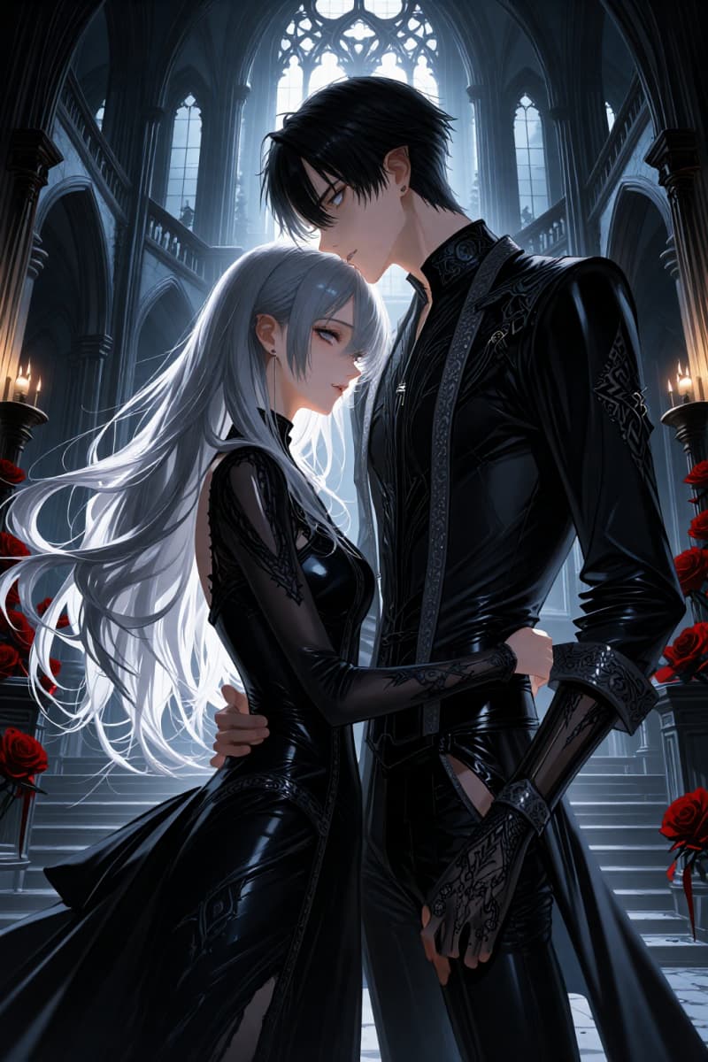Dark gothic manga couple
