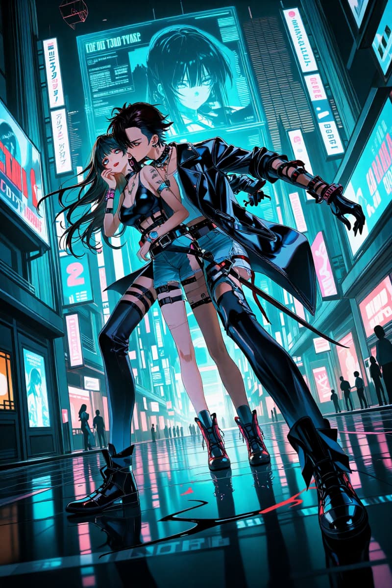 Cyberpunk manga couple