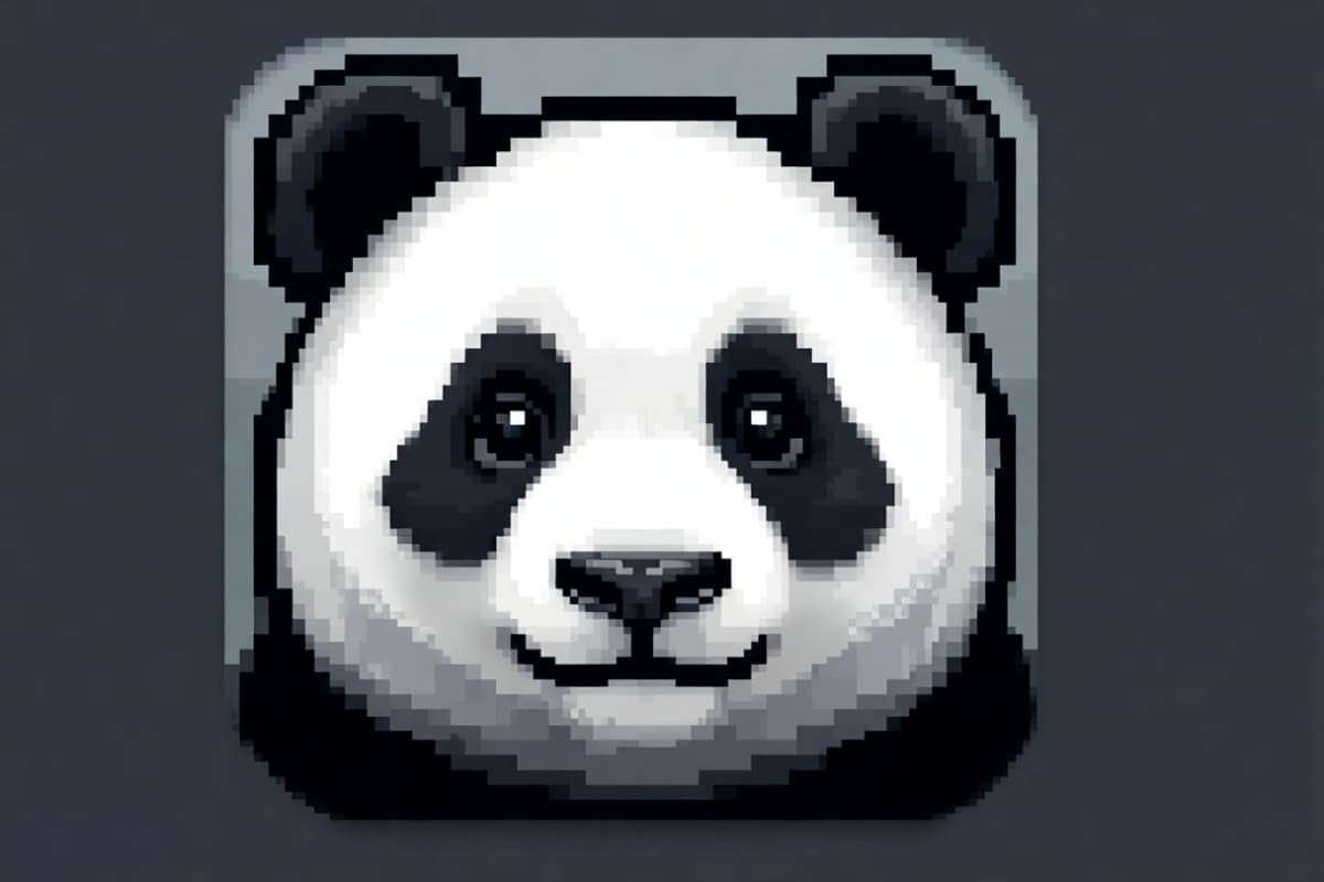 Cute pixel panda avatar portrait