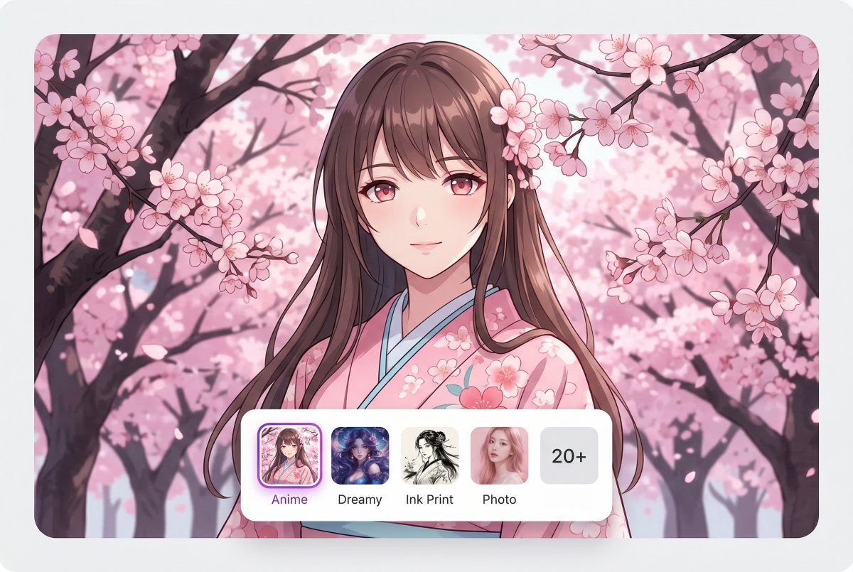 支持多种动漫风格的 AI 动漫生成器