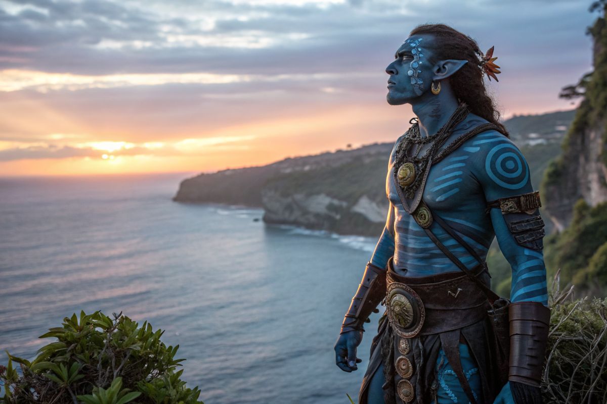 A fierce male warrior Na'vi OC