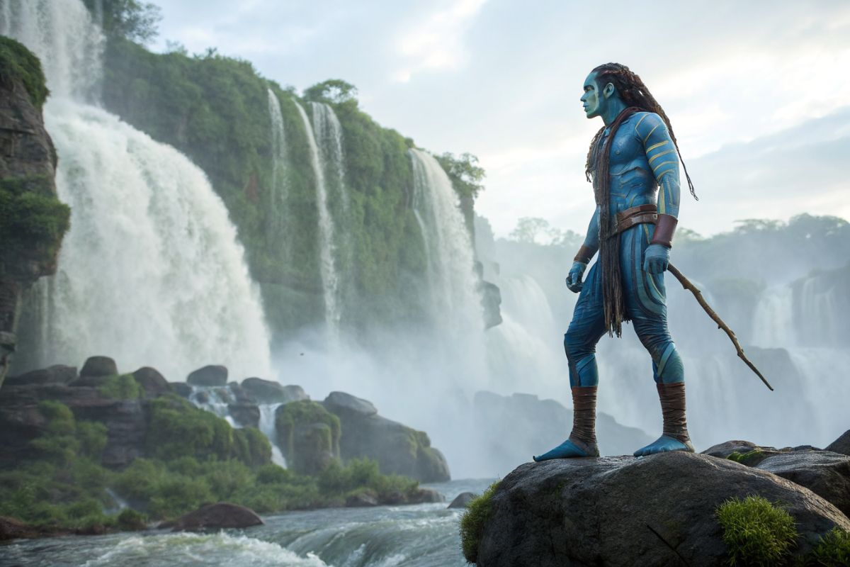A male Na'vi-inspired adventurer