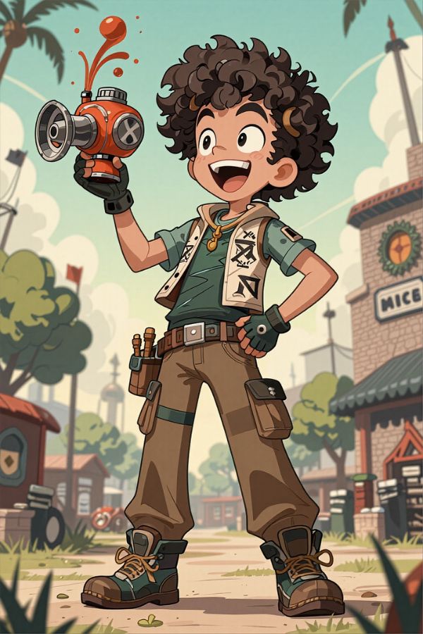 eccentric inventor teen boy