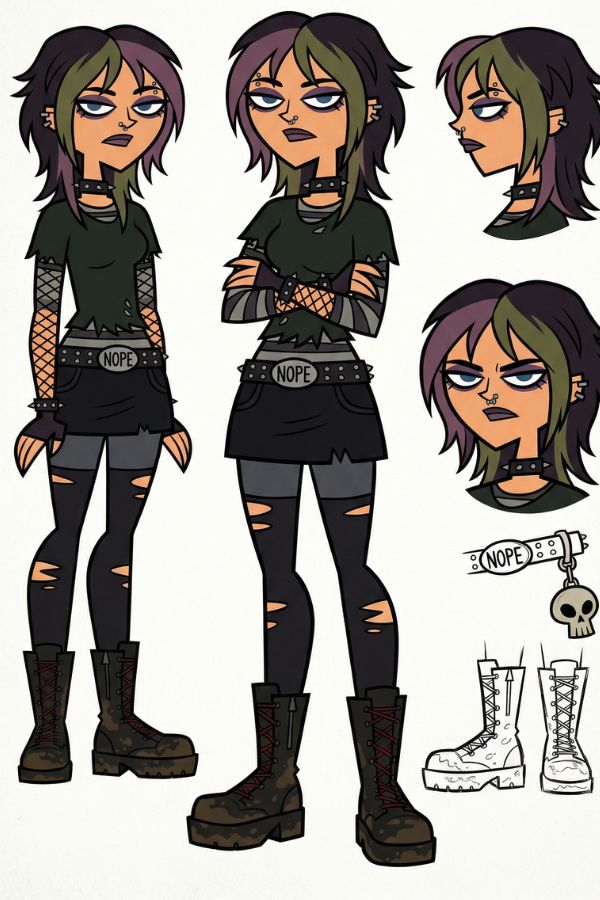 moody goth teen girl