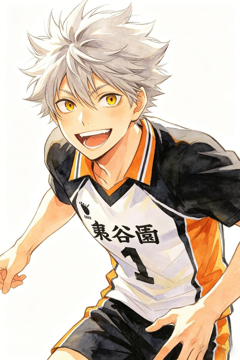 Haikyuu silver hair volleyball OC