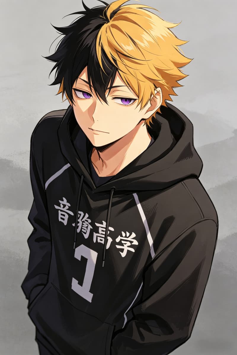 Haikyuu rival hoodie boy OC