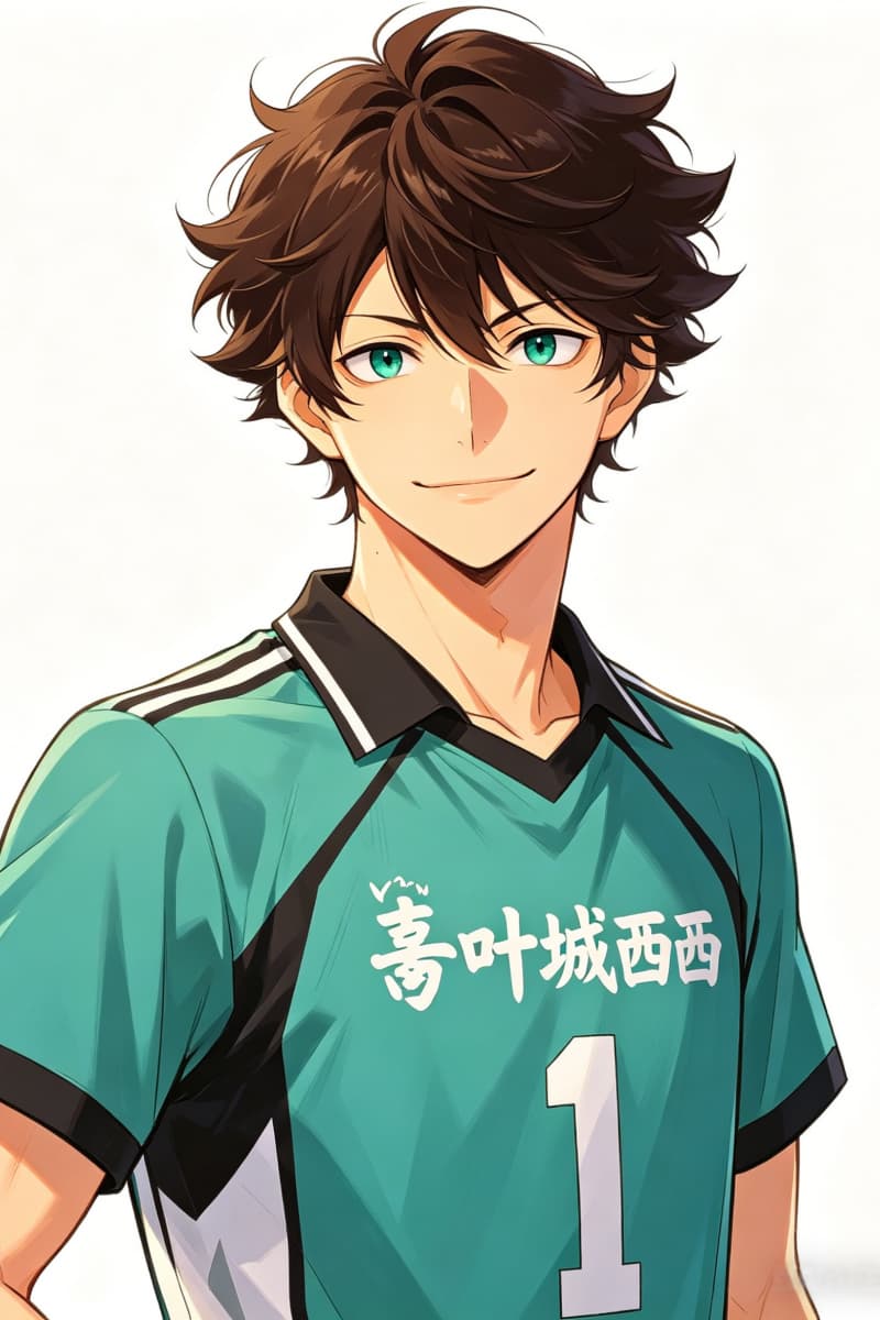 Haikyuu teal jersey boy OC