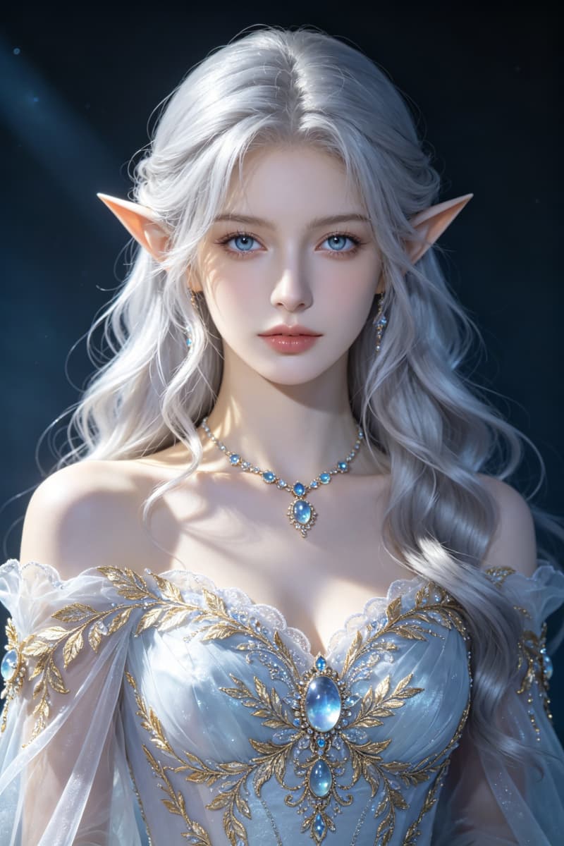 silver elf princess portrait