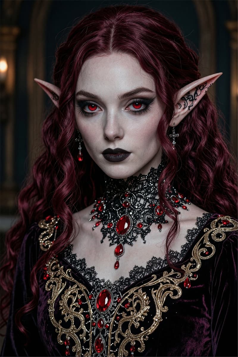 dark elf gothic portrait
