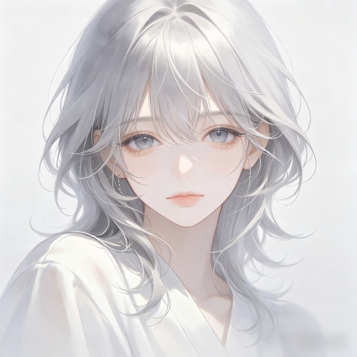 soft silver anime girl pfp