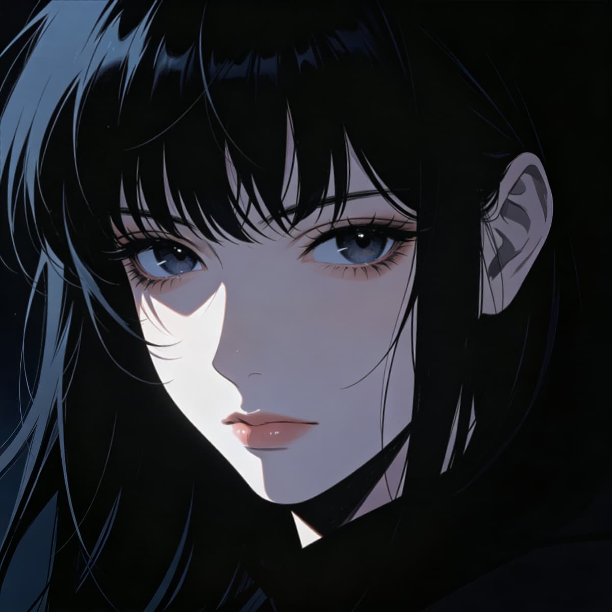 black hair anime girl pfp