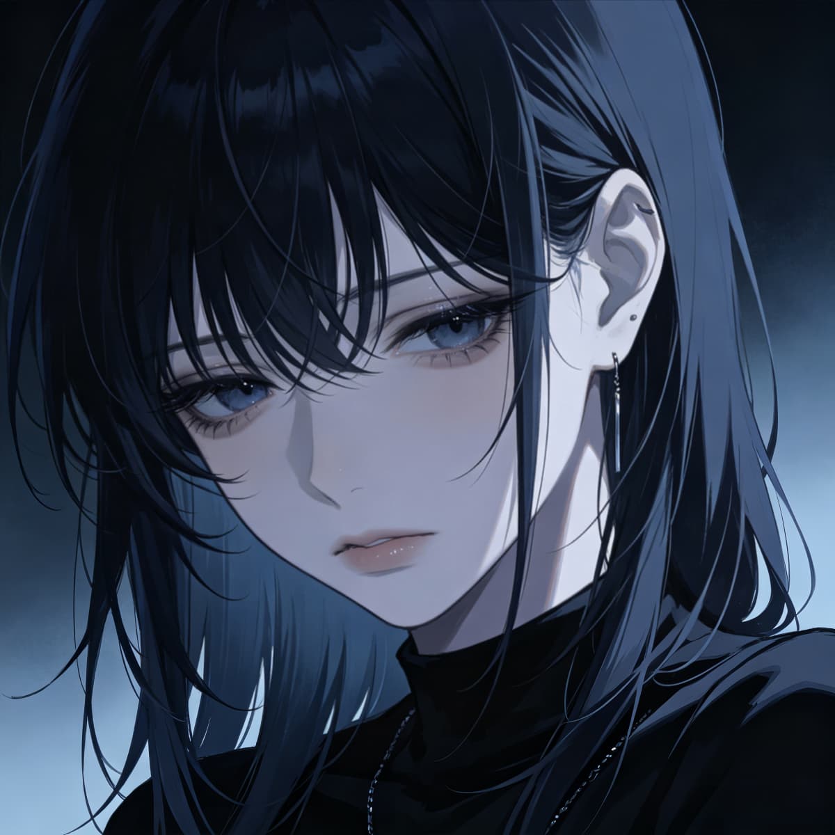 dark anime girl pfp