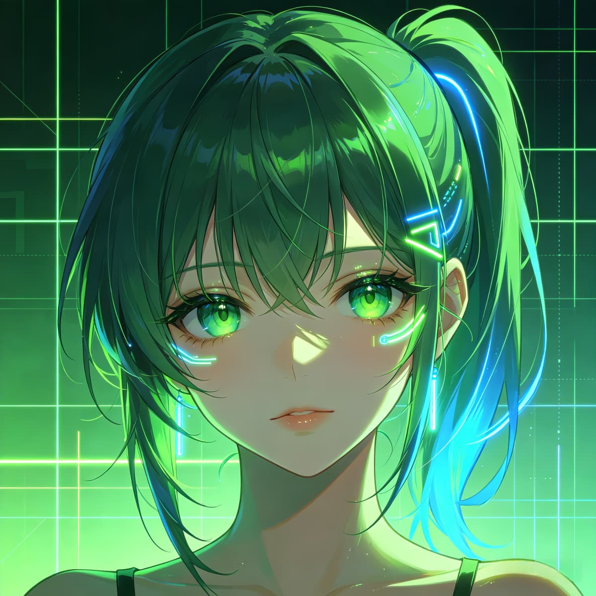 high contrast anime girl pfp