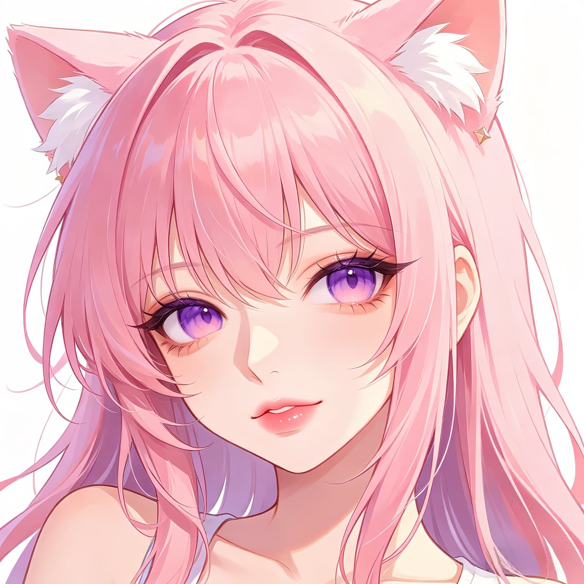 pink cat girl anime pfp