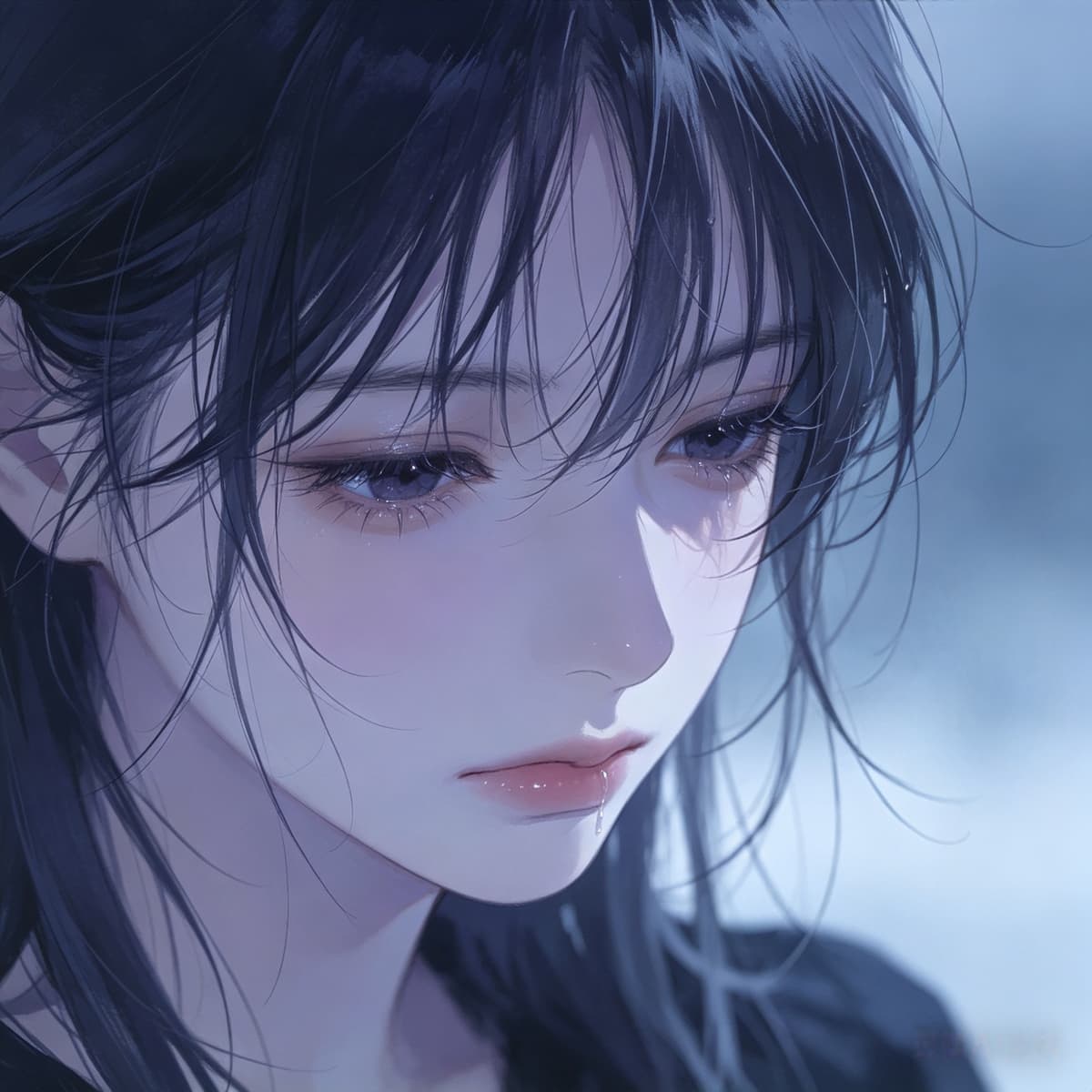 moody anime girl pfp