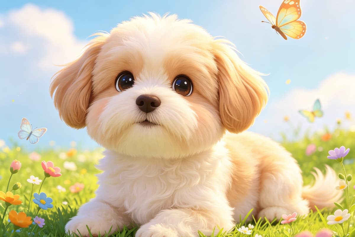 dog photo to cartoon portrait
