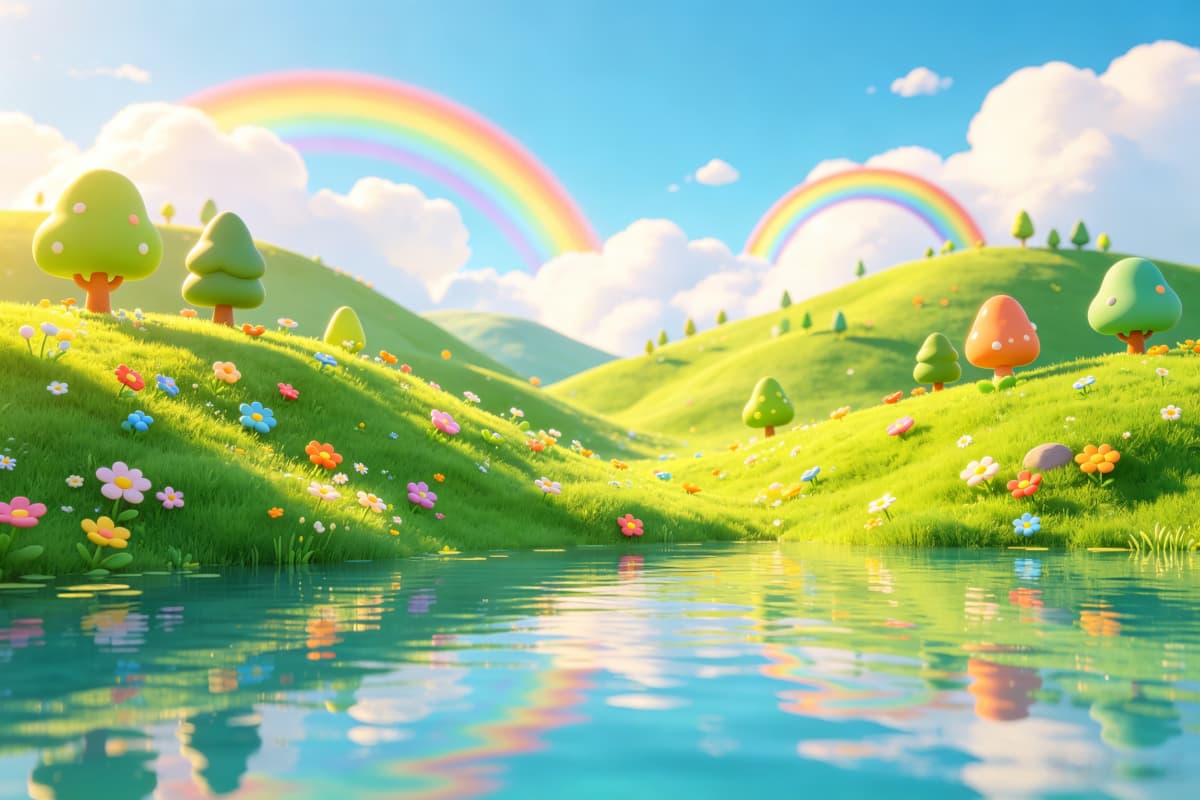 nature photo to cartoon landscape