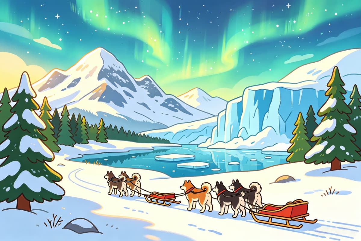 photo to cartoon winter landscape