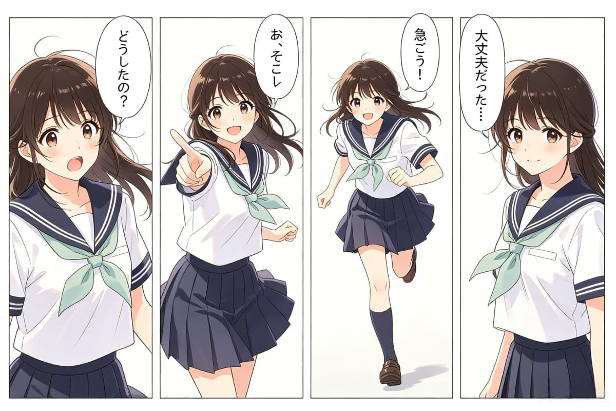 anime school comic panels