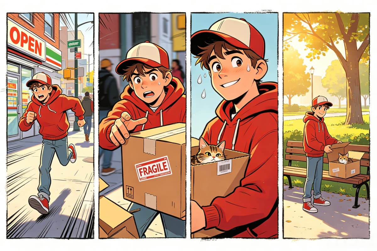 cartoon delivery comic strip