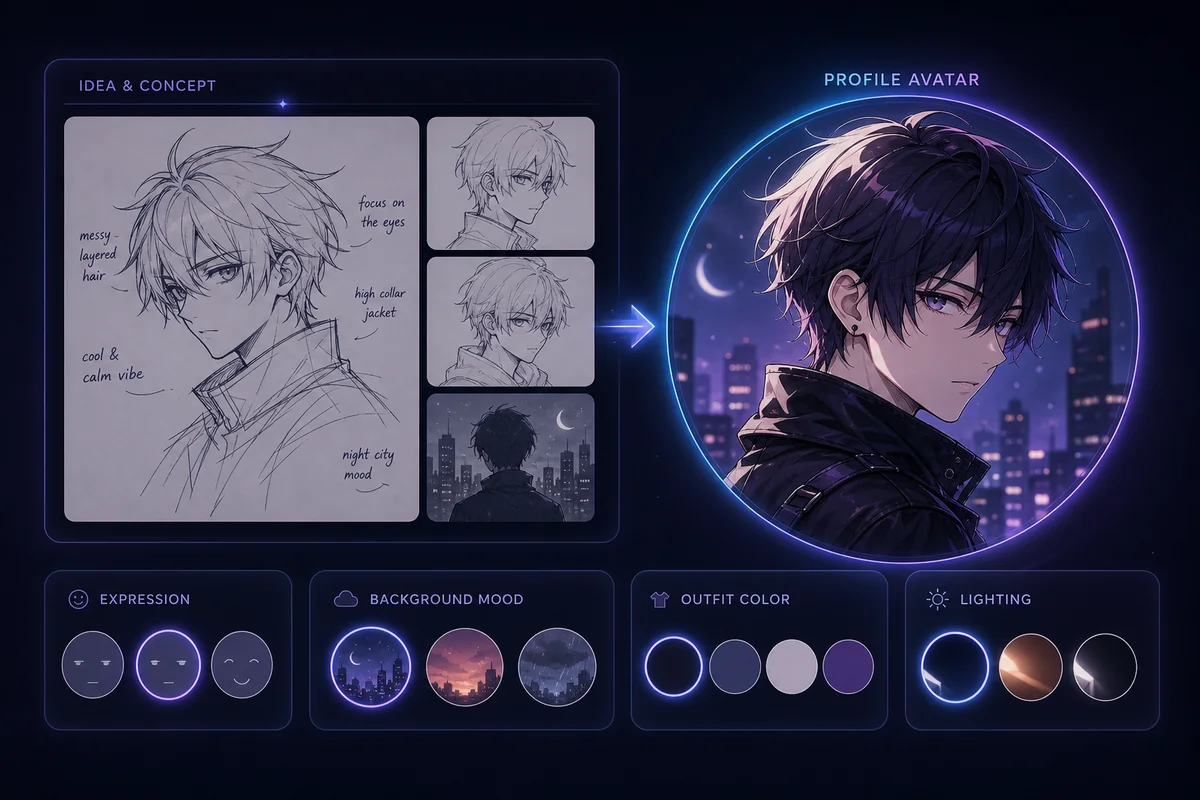 Create your own anime character portrait