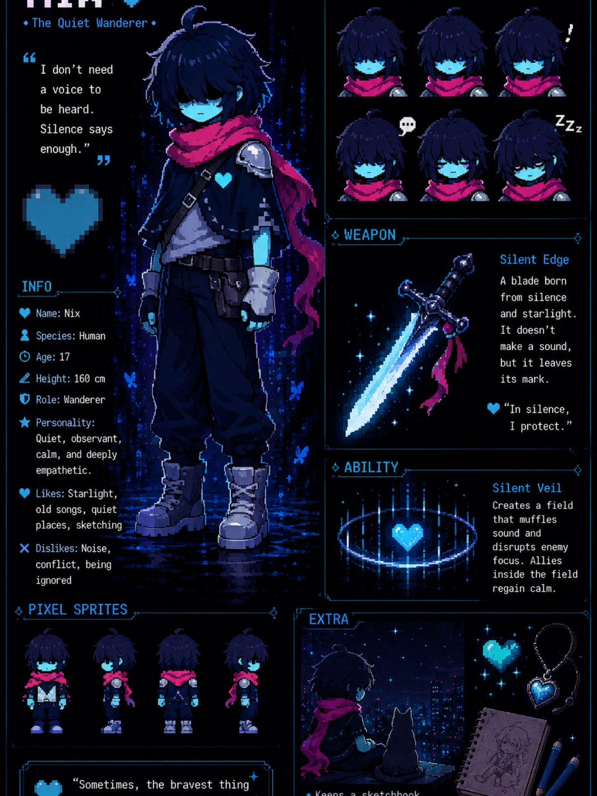 Glitch Deltarune OC Reference Sheet