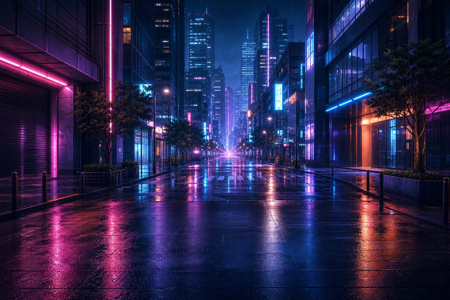 Neon Street Backdrop