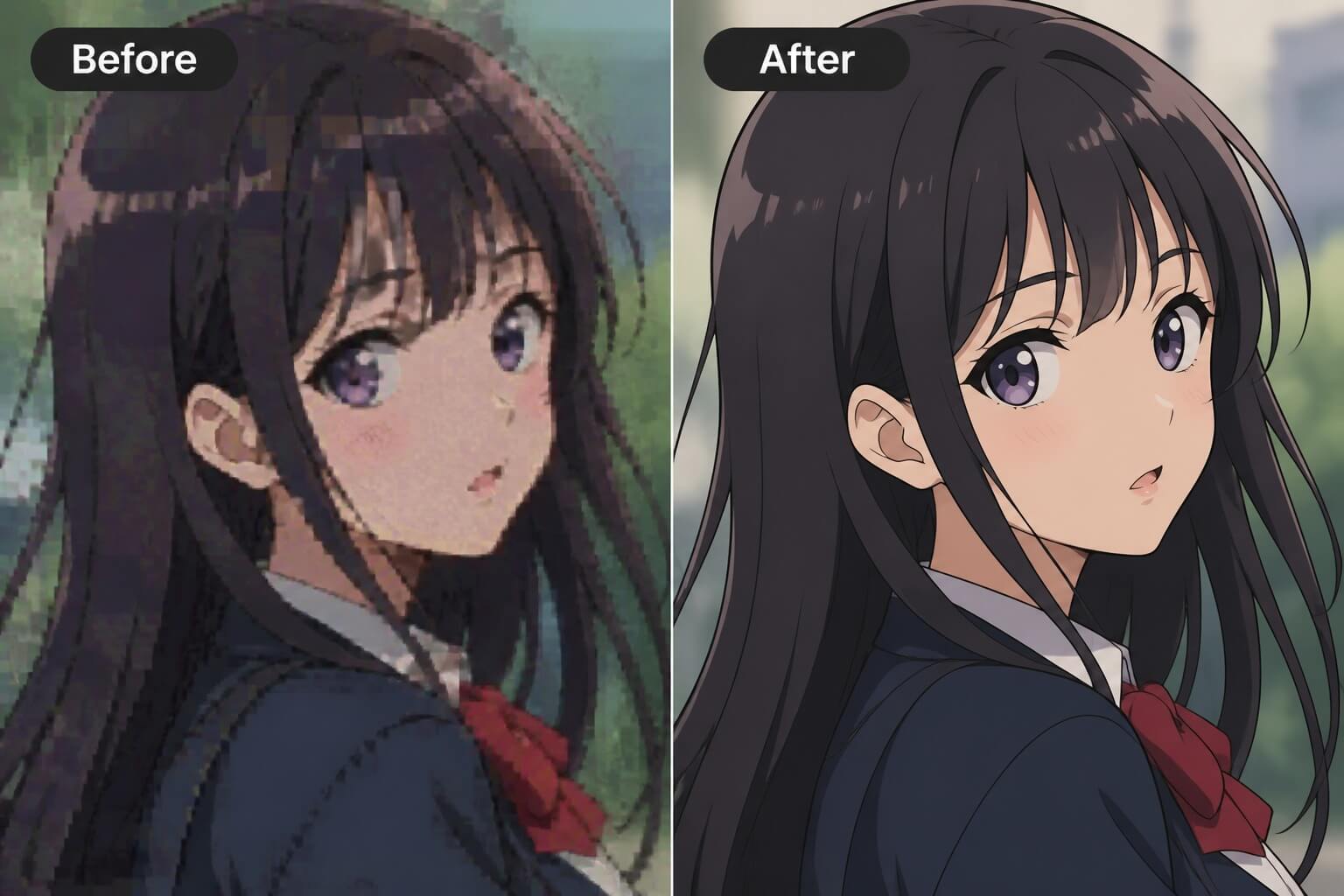 ぼやけや圧縮ノイズを除去