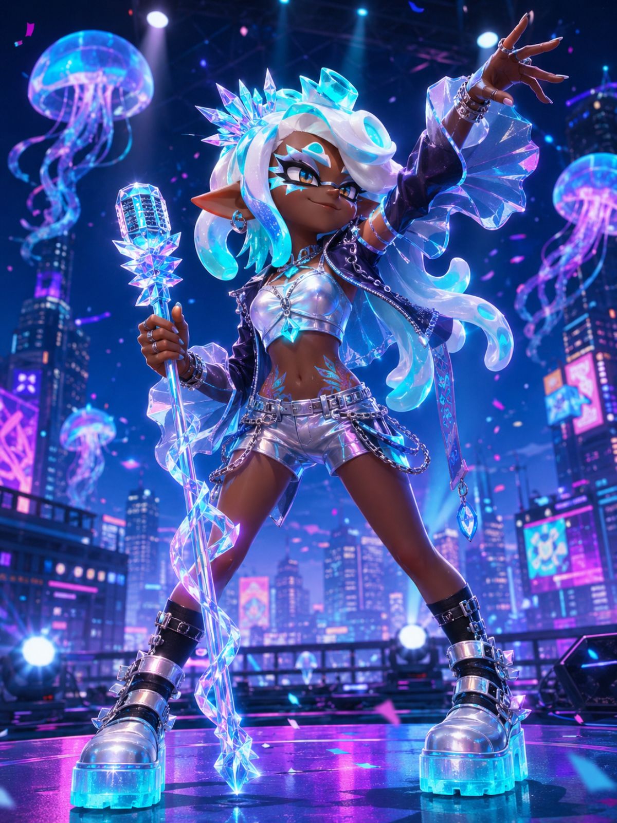 Neon Jellyfish Ink Girl